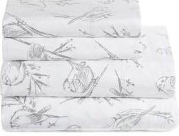 Distinctly Home 4PC Flannel Sheet Set Winter Sparrow, Double (Stain)