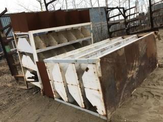 (2) Double sided Steel Bin Racks