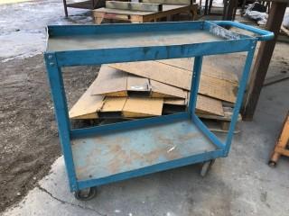 2 Tier Steel Rolling Shop Cart