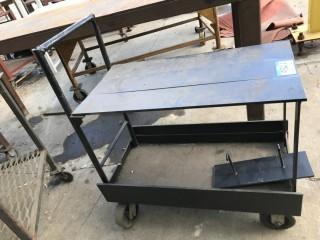 2 Tier Steel Rolling Shop Cart