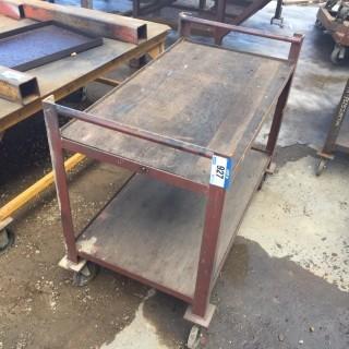 2 Tier Steel Rolling Shop Cart