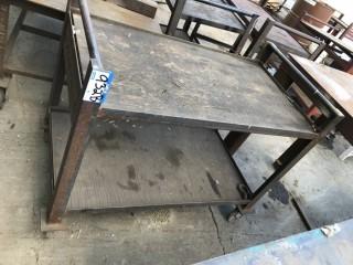 2 Tier Steel rolling Shop Cart