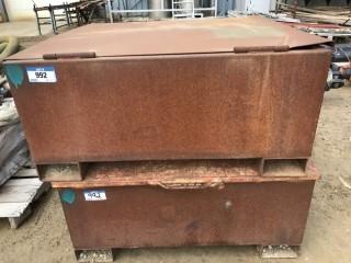 (2) Steel Storage Bins