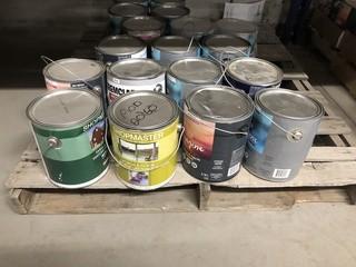 Lot of Misc Shopmaster, Tremclad, Coop 3.7 L Paint Cans