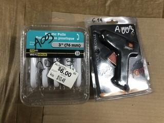 Rv Tools, 4" Hot Glue Gun and (10) 3" Plastic Door Pulls