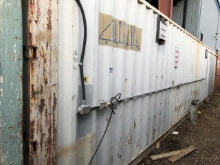 40' Storage Container C/W Speedaire Compressor w/ Motor And Contents.