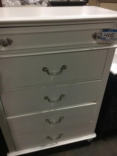 Brooklyn 5 Drawer Chest, White, Some Scratches/Chips As Is
