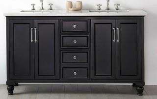 Haddington 60" Double Vanity, Espresso, Some Paint Chips-As Is