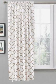 Regal Home Collections Trellis Quatrefoil Tie Up Curtain Shade - Taupe 42x63"