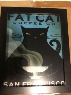 Fat Cat Coffee Co. Framed Art 9x11"