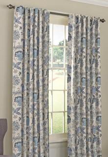 Jessamy Nature/Floral Max Blackout 2 Rod Pocket Curtain Panels, Blue, 52x95"