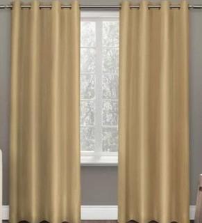 Britain Room Darkening Curtain Panels, Bone, Set Of 2, 54x96"