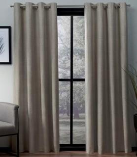 Exclusive Home Curtains London Textured Linen Thermal Window Curtain Panel Pair with Grommet Top 54x108 Beige 2 Piece