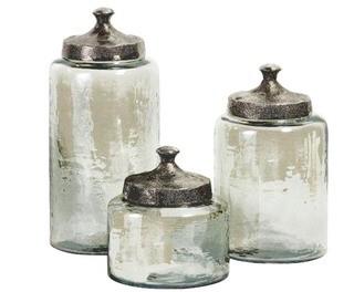 Round Lustre 3 Piece Kitchen Canister Set