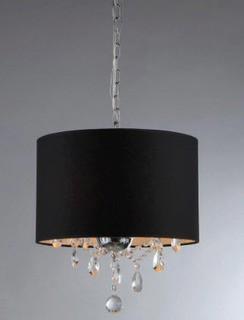 Juliana 3-Light Chrome Crystal Chandelier with Fabric Shade