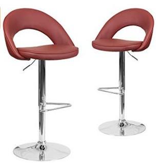 Bar Stool - CH-132491-BURG-GG - Burgundy - Set of 2