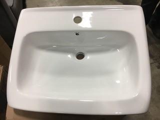 White Bathroom Sink - 60B - Single hole