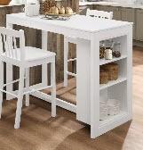 Jofran Inc -Tribeca Classic White Counter Height Dining Table with Shelving 