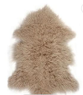 Luxe Rockwall Faux Sheepskin Tan Area Rug - 2'x3'