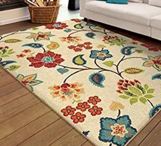 Oria Rugs - Garden Chintz Ivory - 77" x 116"