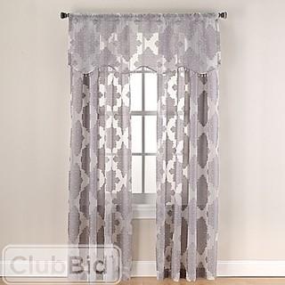FELICITY SCALLOPED SHEER WINDOW VALANCE IN SPA                                                      