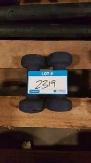 Lot of 2 - 3 lb Rubber Dumbbells 