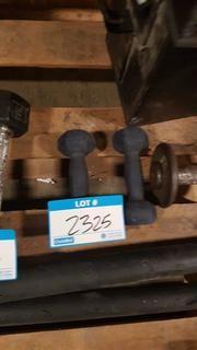 Lot of 2 - 2 lb Rubber Dumbbells 