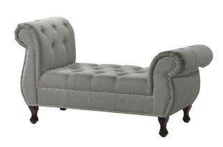 Baxton BBT5155-Grey-Bench Ipswich Grey Linen Bench