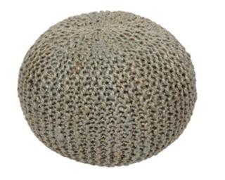 Surya BRPF-003 100-Percent Jute Pouf, 20-Inch by 20-Inch by 14-Inch,