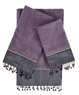 Sherry Kline Silk Strie Lavender Embellished Towel Set (3-Piece)