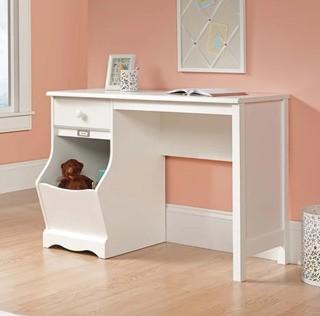 Sauder Wood Pogo Youth Desk in Soft Oak 414435 - White - Open Box!