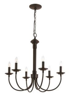 Candle 6-Light Black Chandelier