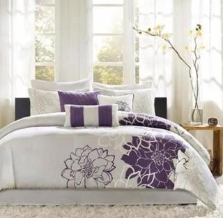 Madison Park MP10-259 Madison Park Lola Comforter Set, Purple - Cal King