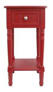 Simplify Red 1-Drawer End Table