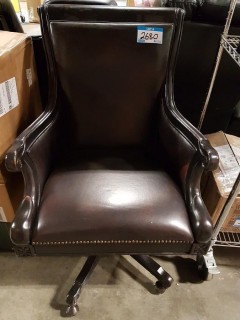 Executive Leather Swivel Arm Chair