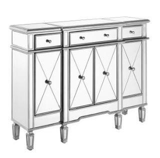 Elegant Furniture - MF6-1111SC - Cabinet w/3 Drawers - Silver / Mirror