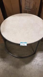 36" Stone & Metal Coffee Table 