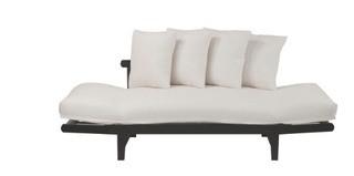 Casual Lounger Sofa Bed - Espresso Frame w/Ivory Fabric - 