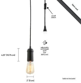 (2) Allston 1-Light Bulb Pendant, Black, Bulb Not Included