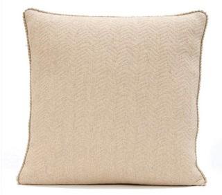 Crochet Knit Cotton Linen Blend Pillow 20x20" , Feather+Down Insert