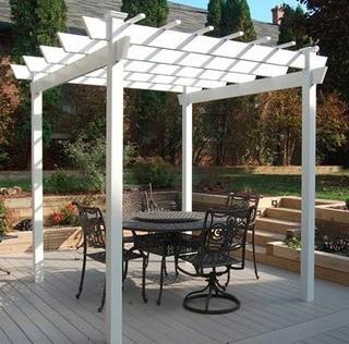 Dura-Trel Kingston 7 ft. x7 ft. White Vinyl Pergola