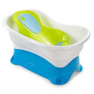 SUMMER INFANT(R) RIGHT HEIGHT BATH TUB IN GREEN/WHITE/BLUE