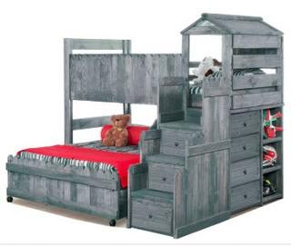 Allanton Twin Over Full L-Shaped Bunk Bed-Might Be Missing Parts, No Hardware-As Is!