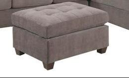 Grey Fabric Ottoman