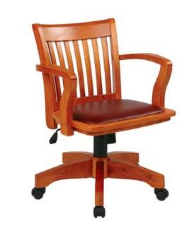 Genevieve Mid-Back Deluxe Bankers Chair. Fruit Wood Brown