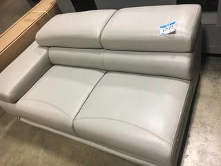 Leather Light Grey Chaise 