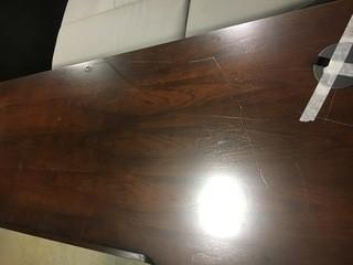 Wooden Table, Scratches/Chips-As Is