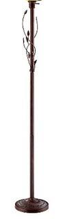 Hampton Bay?72-inch Floor Lamp in Burnished Copper with Frosted Amber Glass and Ivy Leaf Accents-Stand Only