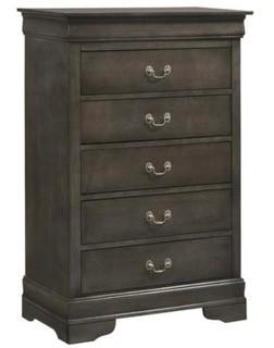 Lisle 5 Drawer Chest, Smoke Grey