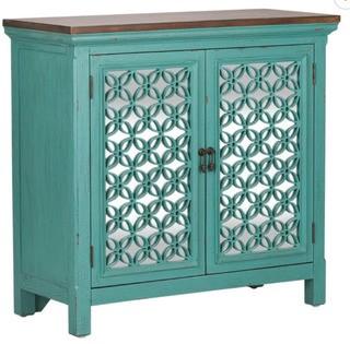 Continuum 2 Door Accent Cabinet Brown/Turquoise